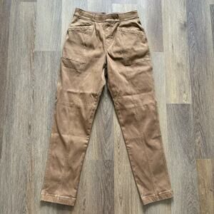 Spanx Acorn Brown Stretch Twill Straight Leg Pants Large